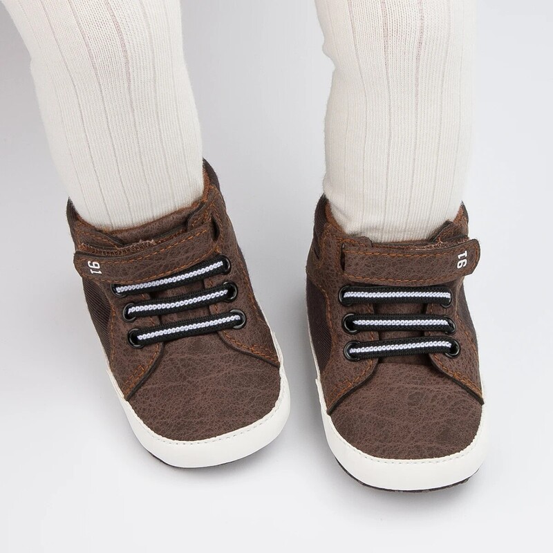 Meckior Baby Boy Kurpes ar augstu augšdaļu Jaundzimušo zīdaiņu zīdaiņu ikdienas apavi Kokvilnas zole Pretslīdēšanas pirmie staigulīši meiteņu apavi