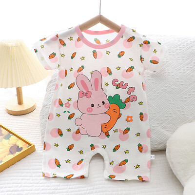 Καλοκαιρινό καρτούν Μωρό Ολόσωμα Ρούχα Romper Κοντό μανίκι Ρούχα Αναρρίχησης Νεογέννητα Ολόσωμες φόρμες Μικρό κορίτσι αγόρι Onesie