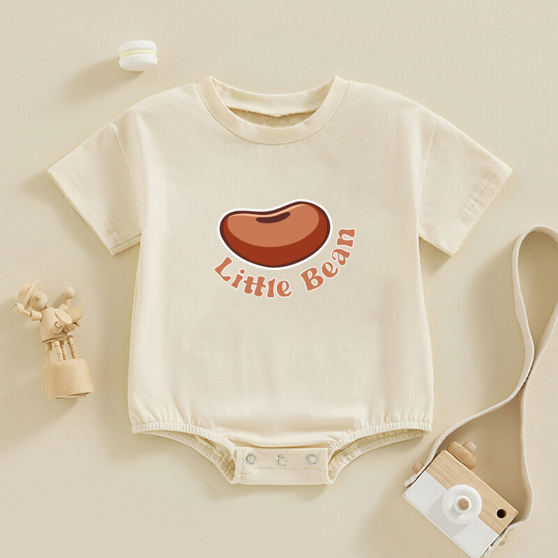 Újszülött kisfiú lány kávés póló buborék rövid ujjú kis bab Body nagyméretű ingek csecsemő alkalmi ingek felső