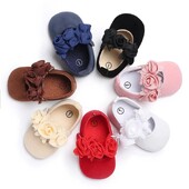 Meckior Baby Shoes Jauki puķu princešu meiteņu apavi Jaundzimušo kokvilnas zole Pretslīdēšanas toddler First Walker Crib Shoe zīdaiņu mokasīns