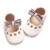 Baby Girls apavi princesēm, mīksta PU ādas izšuvumi Ziedi Neslīdoši apakšā First Walker Shoes Toddler Apavi
