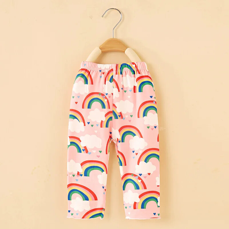 2–6 gadus vecu meiteņu apgrieztas bikses vasaras multfilmas, meitenes, foršas, kaprisa bikses, plānas bērnu bikses, vasaras stils