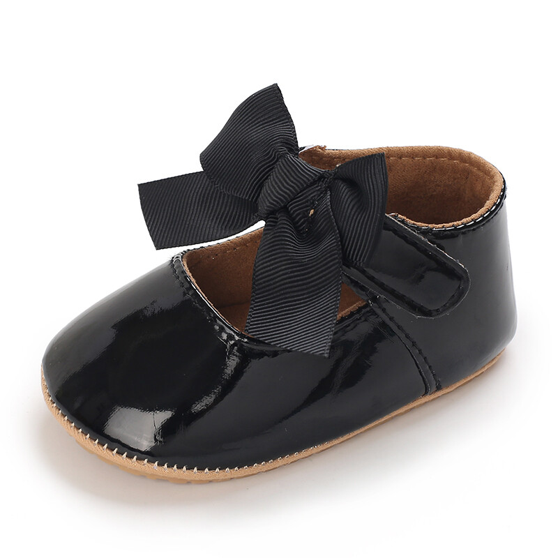Mergaičių batai Bowknot Flats Minkštas padas neslystantis kūdikių vaikštynės Suknelė mažyliui Krikšto iškilmingi batai