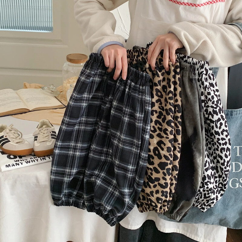 Meiteņu bikses, zēni, mazi bērni, bērni, leoparda bikses, 2024. gada pavasaris, 1–10 g. bērnu bikses, apģērbi korejiešu stilā