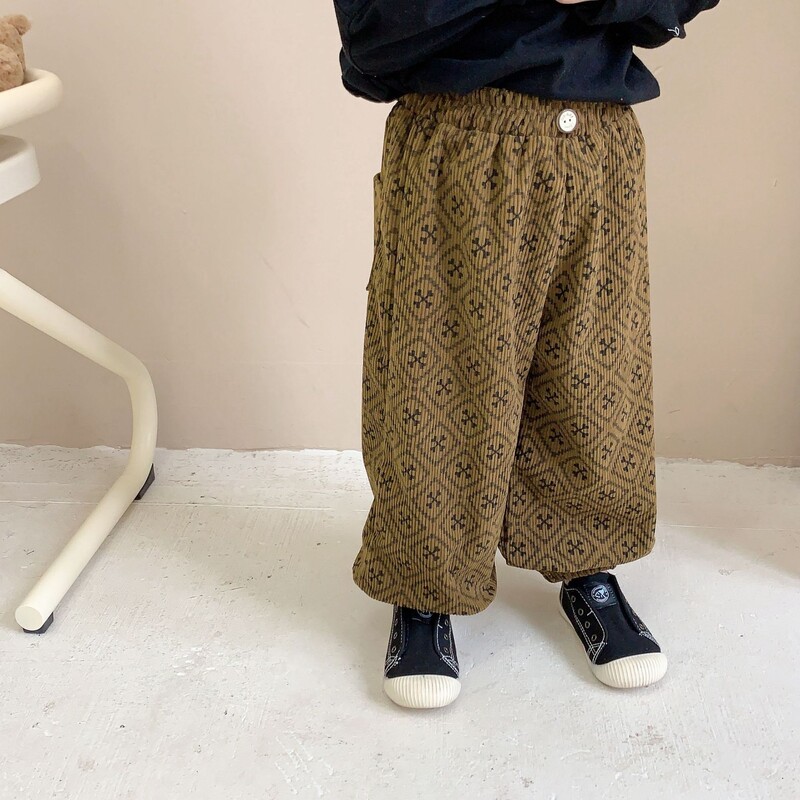 Jauna dizaina Bērnu velveta bikses Universālas, platas, brīvas bikses Zīdaiņiem Zēniem Meitenēm Ikdienas sporta Vienkrāsainas Apgrieztas Bikses