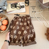 7181. bērnu bikses 2023. gada rudenī, jaunas korejiešu meiteņu bikses, kokvilnas, ikdienas bikses ar ziedu apdruku, 1–7 gadu bērnu bikses