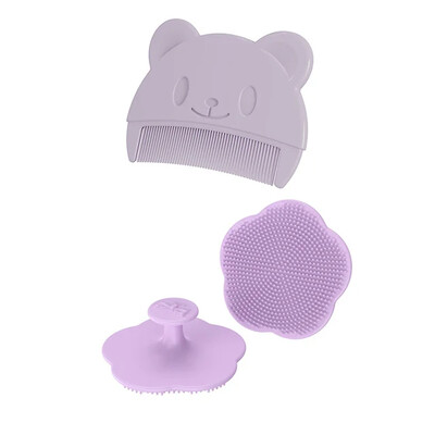 Bērnu matu birste zīdaiņu augļa galvas tauku tīrīšanas birste jaundzimušo mīksto matu ķemmes silikona galvas masieris mazuļa kopšanas piederumiem