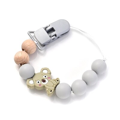 Bērnu knupītis plastmasas knupis klips Dzīvnieku multfilma Silikona manekena turētāja ķēde mazuļa knupīšu ķēdītei barošanai košļājamā rotaļlieta dušas dāvana