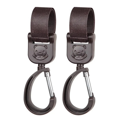 Babakocsi kampók Forgatható akasztótáska 360 fokban kosárrendező tárolótáska akasztó Univerzális kültéri babakocsi kiegészítők