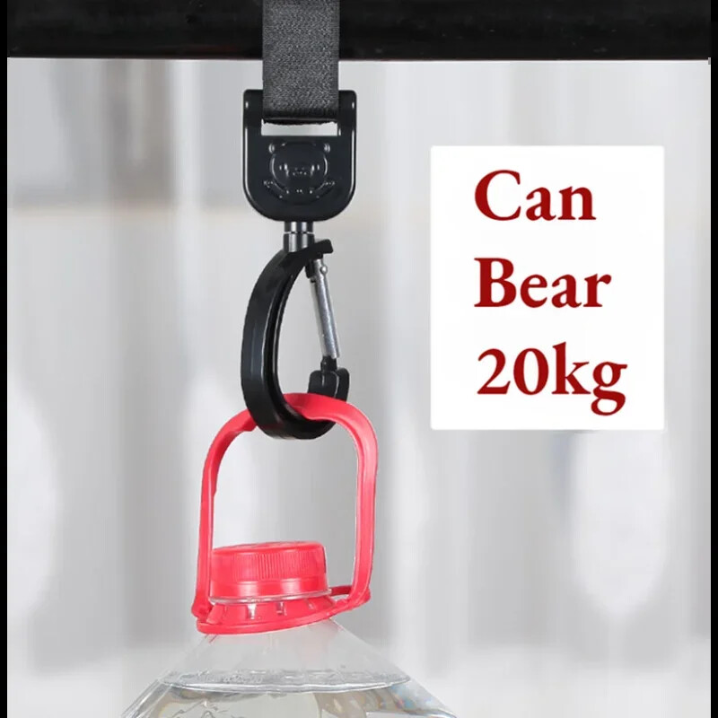 Babakocsi kampók Forgatható akasztótáska 360 fokban kosárrendező tárolótáska akasztó Univerzális kültéri babakocsi kiegészítők