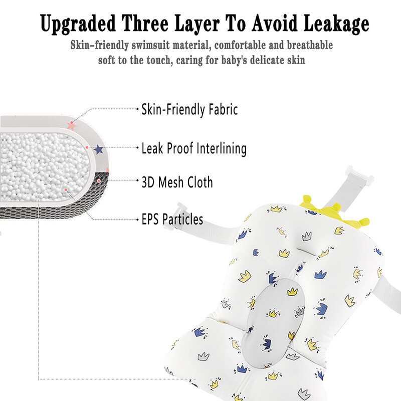 Babakád alátét Állítható fürdőkád alátámasztó ülésszőnyeg zuhanypárna Újszülött összecsukható babakád ülés Úszó biztonsági vízpárna