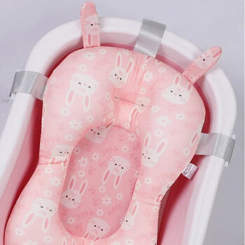 Baby Shower Bath Tub Pad Нехлъзгаща се подложка за вана за новородени Безопасност за кърмене Сгъваема опора Комфортна възглавница за тяло Подложка Възглавница Карикатура