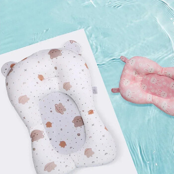 Baby Shower Bath Tub Pad Нехлъзгаща се подложка за вана за новородени Безопасност за кърмене Сгъваема опора Комфортна възглавница за тяло Подложка Възглавница Карикатура