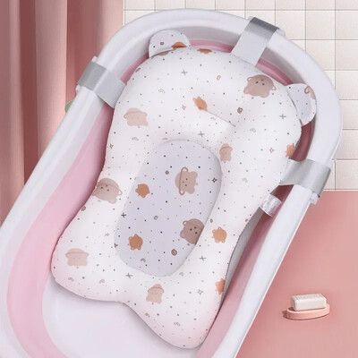 Baby Shower Bath Tub Pad Нехлъзгаща се подложка за вана за новородени Безопасност за кърмене Сгъваема опора Комфортна възглавница за тяло Подложка Възглавница Карикатура