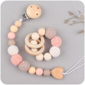 1-2 τμχ Καινούργιο κλιπ πιπίλας μωρού Δόντια Βραχιόλι Βρεφική αλυσίδα Χαριτωμένο μεγάλο βελονάκι Χρώμα μάλλινη μπάλα Νεογέννητο κλιπ θήκης για θηλές