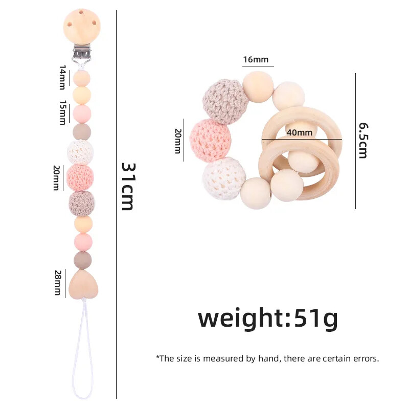 1-2 τμχ Καινούργιο κλιπ πιπίλας μωρού Δόντια Βραχιόλι Βρεφική αλυσίδα Χαριτωμένο μεγάλο βελονάκι Χρώμα μάλλινη μπάλα Νεογέννητο κλιπ θήκης για θηλές