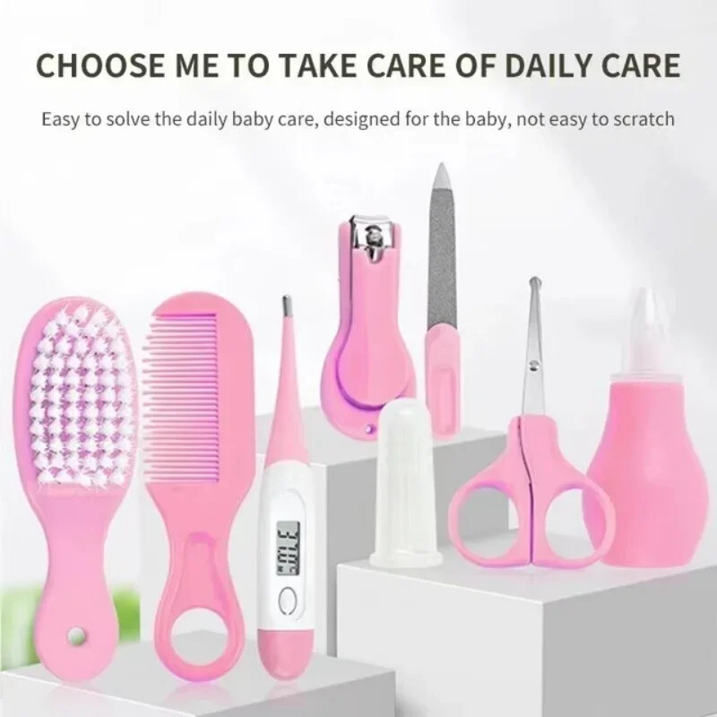8gab/komplekts Comb Nose Inhaler EVA Package Care Set Coisas Para Bebê 13gb Cute Newborn Baby Multifunctional Baby Nagu grieznes 8