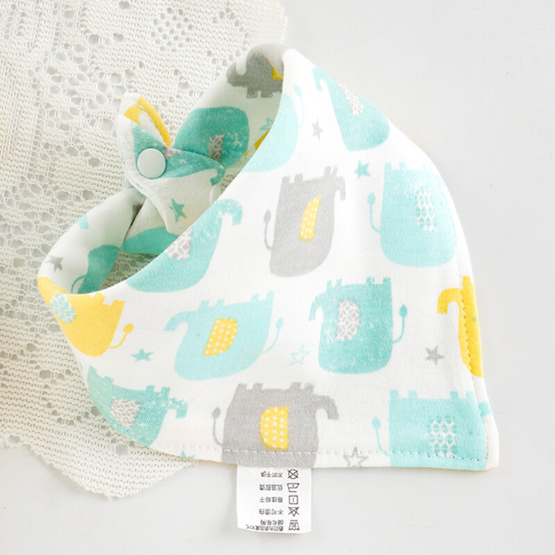 Zīdaiņu priekšautiņi Kokvilnas jauka dzīvnieku apdruka ar siekalu dvieli bandānas priekšautiņi jaundzimušajiem, zobu šķilšanās, priekšautiņš Unisex barošanas priekšauts zēnam meitenei