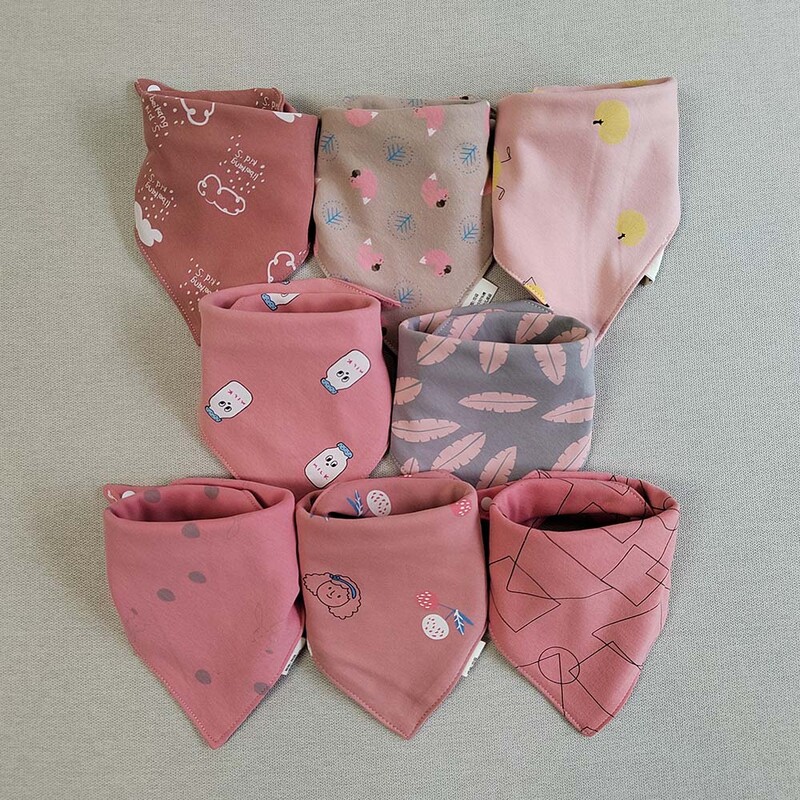 8 vienetų seilinukai kūdikių seilinukai, trikampiai medvilniniai minkšti kūdikių maitinimo audiniai, naujagimių dantukai Slaiva rankšluostis berniukui mergaitei