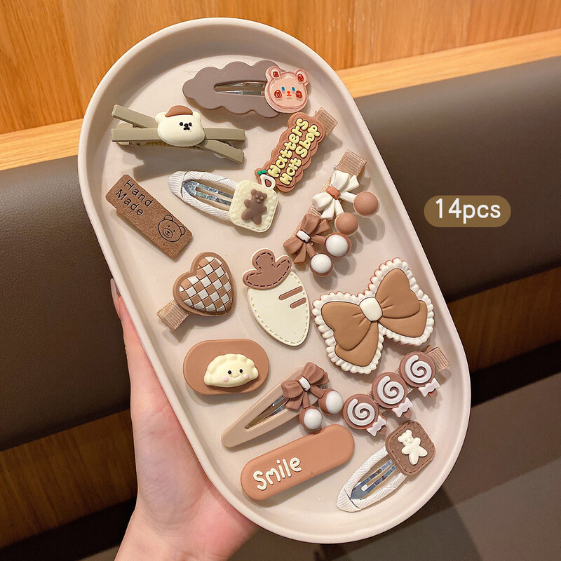 14 vienetų mielų korėjietiško stiliaus drugelių plaukų segtukų ir plaukų aksesuarų, tinkančių kasdieniniam naudojimui su BB segtukais