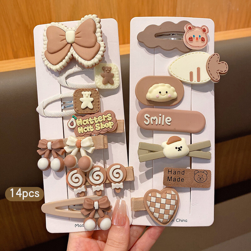 14 vienetų mielų korėjietiško stiliaus drugelių plaukų segtukų ir plaukų aksesuarų, tinkančių kasdieniniam naudojimui su BB segtukais