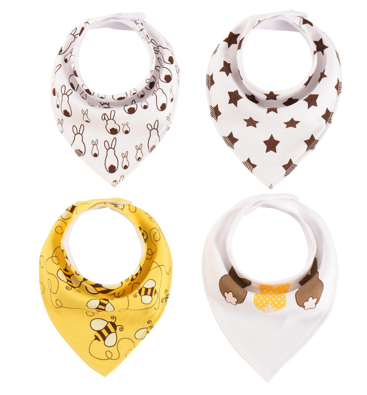 4 vienetų nauji kūdikių seilinukai berniukams ir mergaitėms.