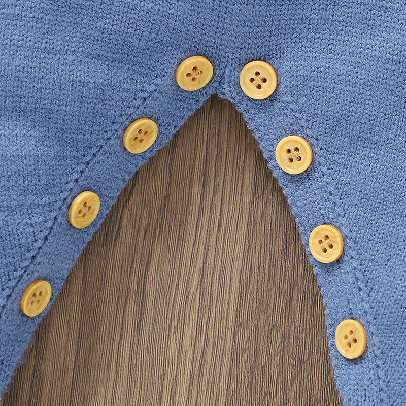 Zīdaiņu bikses zili ar garām piedurknēm adīti jaundzimušo zēnu kombinezoni rotaļu tērpi rudens ziemas zīdaiņu unisex tērpi viengabala bērnu kostīmi