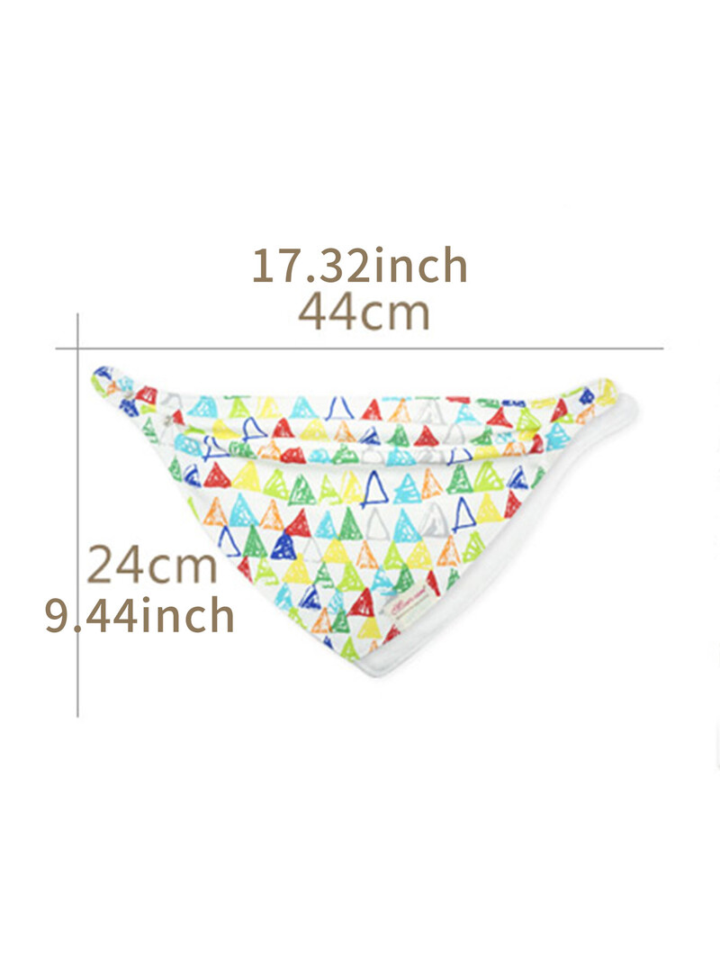 3vnt didelio dydžio kūdikių trikampiai šalikai su dvisluoksnėmis sagomis trikampio šaliko seilinukai 24 * 44cm Vaikiški aksesuarai