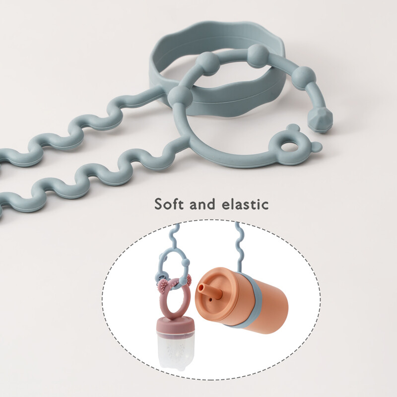 Nauja 1 vnt kūdikių čiulptuko grandinėlė su 2 spaustukais kūdikių buteliuko grandinėle, reguliuojama silikoninė čiulptuko grandinėlė, dantukai, žaisliniai vežimėlio priedai