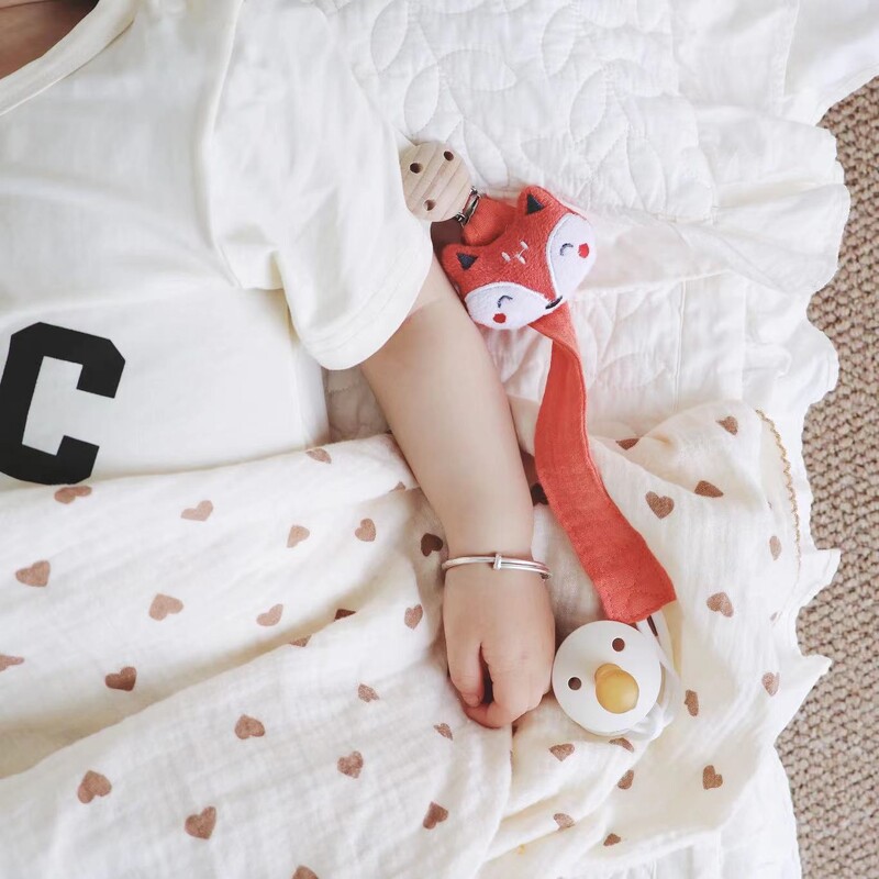 1GB zīdaiņu knupja saspraude, jaundzimušā kokvilnas koka dzīvnieku knupja ķēde, knupīšu knupīšu manekena turētājs videi draudzīgs materiāls