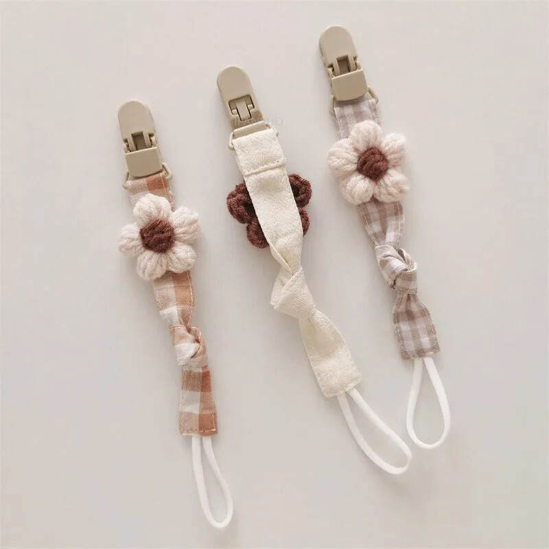 Kūdikių čiulptukas čiulptuko segtukai Gėlėti čiulptukai grandinėlė naujagimiui manekeno spenelių laikiklio laikiklis speneliai mažiems mergaitėms kūdikių dušo dovanos