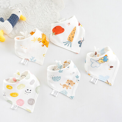 Jauni 5 gab./partija zīdaiņu priekšautiņi jaundzimušo barošanai, atraugas, audums, kokvilna, bērni, trīsstūrveida šalle, zobu griešana, siekalu dvielis, mīkstas bandānas priekšauti