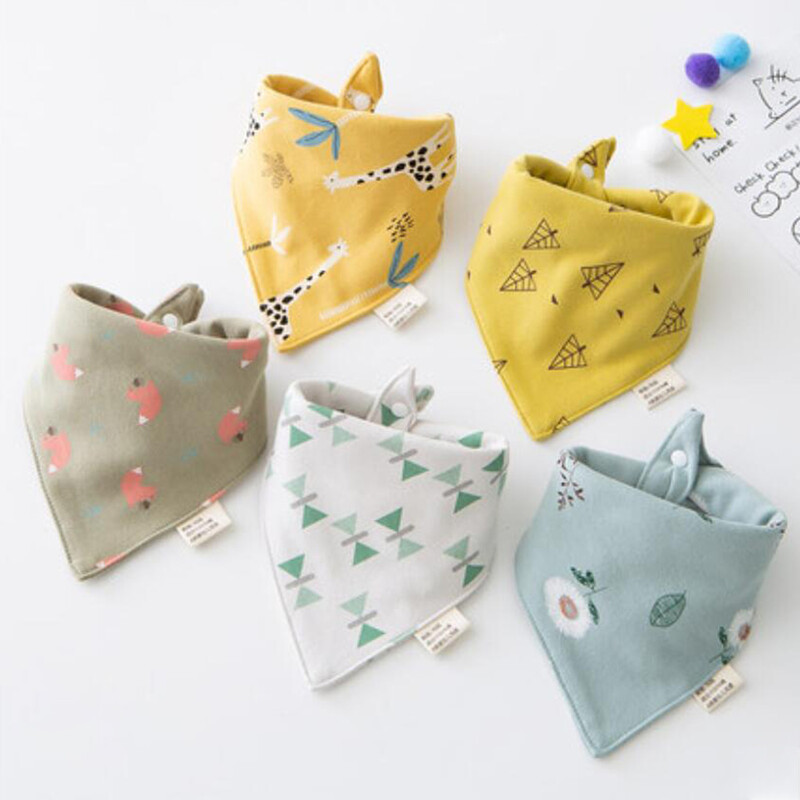 Jauni 5 gab./partija zīdaiņu priekšautiņi jaundzimušo barošanai, atraugas, audums, kokvilna, bērni, trīsstūrveida šalle, zobu griešana, siekalu dvielis, mīkstas bandānas priekšauti