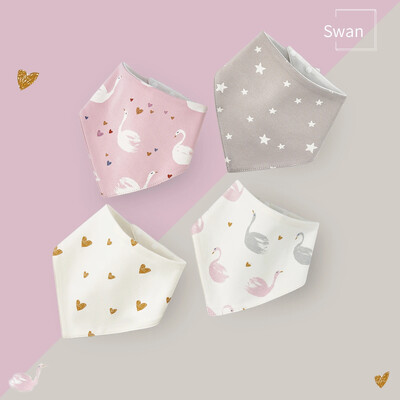 INSULAR zīdaiņu priekšautiņi, ūdensnecaurlaidīgi zīdaiņu siekalu dvieļi trīsstūra tipa bērniem, atraugas, piena dvielis, kokvilna, ādai draudzīgs, 4 gab.