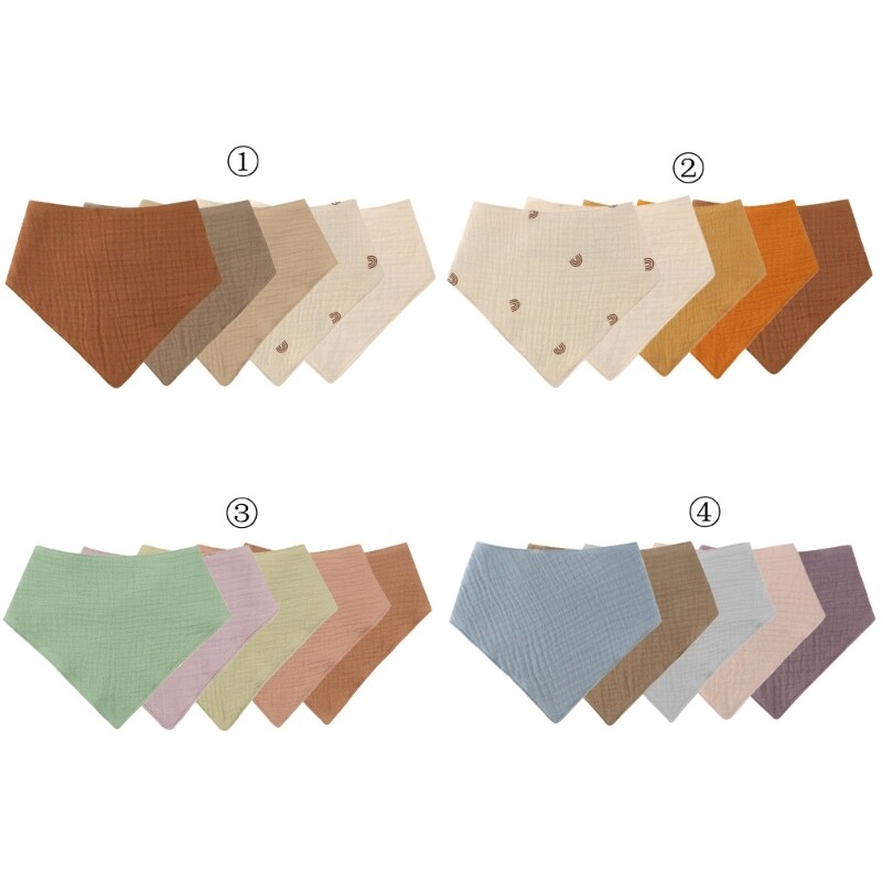 5 vnt Kūdikių medvilninis seilinukas naujagimiui, vienspalvis trikampis šalikas, maitinamas seilėmis rankšluosčiu, tvarsčiu, audeklu berniukams, mergaitėms Gi