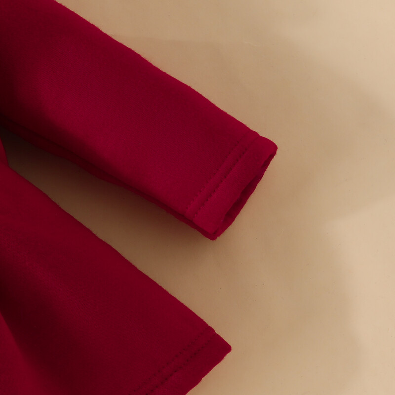 Meiteņu zīdainim, volāniem, garām piedurknēm, vilnas kapuci ar kapuci, vienrindu mētelis, bērnu apģērbi, rudens un ziemaIeteicams iegādāties par vienu izmēru lielāku