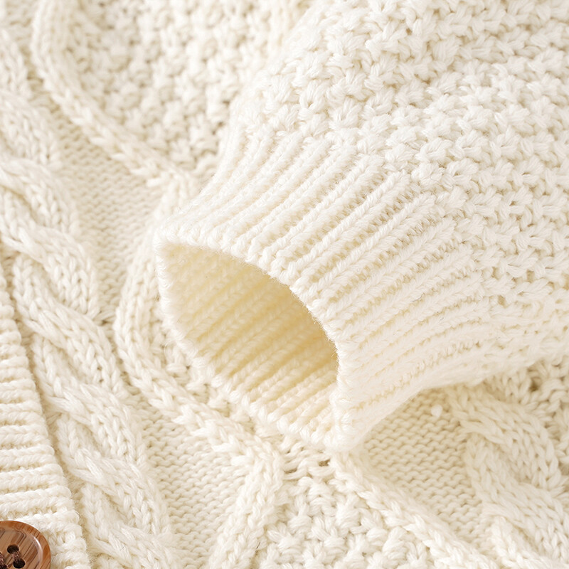 Šviežios vientisos spalvos ilgomis rankovėmis O formos megztinis medvilninis pavasario ir rudens naujagimių berniukų ir mergaičių megztinis, skirtas 6–36 m. kūdikių megztiniams