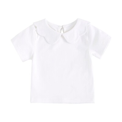 Sanlutoz Minkštos medvilnės mergaičių marškinėliai Mieli kūdikių viršūnės Drabužiai Balti naujagimio marškinėliai drabuziai Kasdieniai drabužiai