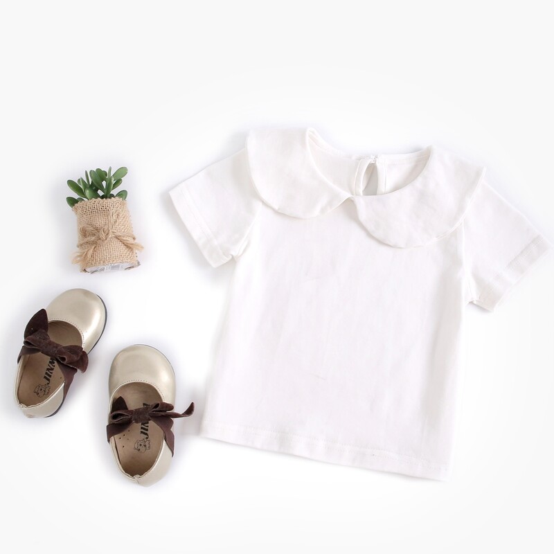 Sanlutoz Minkštos medvilnės mergaičių marškinėliai Mieli kūdikių viršūnės Drabužiai Balti naujagimio marškinėliai drabuziai Kasdieniai drabužiai