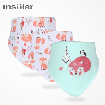 INSULAR Newly Baby Bibs 3pcs Baby Bandana Bib Cotton Babadores Детска кърпа за момчета и момичета Бебешки дрехи Аксесоари за бебета