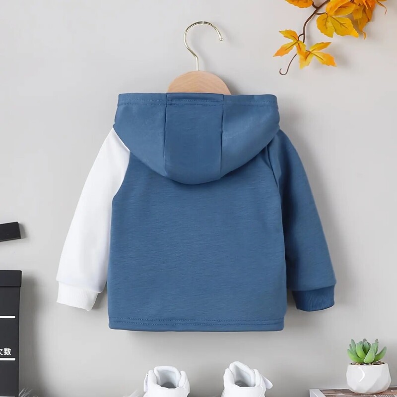 Pavasario ir rudens kūdikių berniuko laisvalaikio sporto kratinys Mažasis dinozaurų raštas paltas su gobtuvu Patogus stilingas užtrauktukas ilgomis rankovėmis