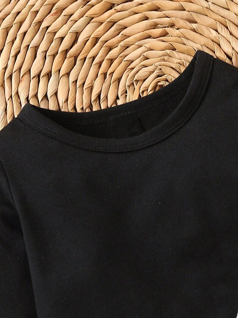 3 dalių rudens/žiemos megztinių mergaičių šilti minkšti ir patogūs marškinėliai berniukams, kasdieniai vienspalviai megztinių ilgomis rankovėmis.