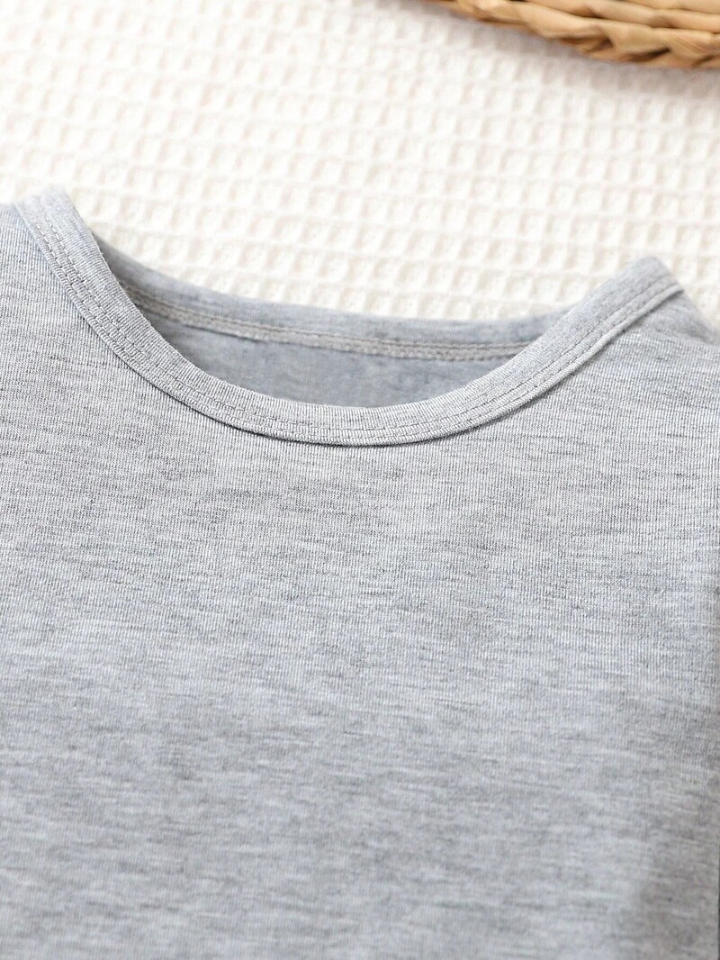 3 dalių rudens/žiemos megztinių mergaičių šilti minkšti ir patogūs marškinėliai berniukams, kasdieniai vienspalviai megztinių ilgomis rankovėmis.