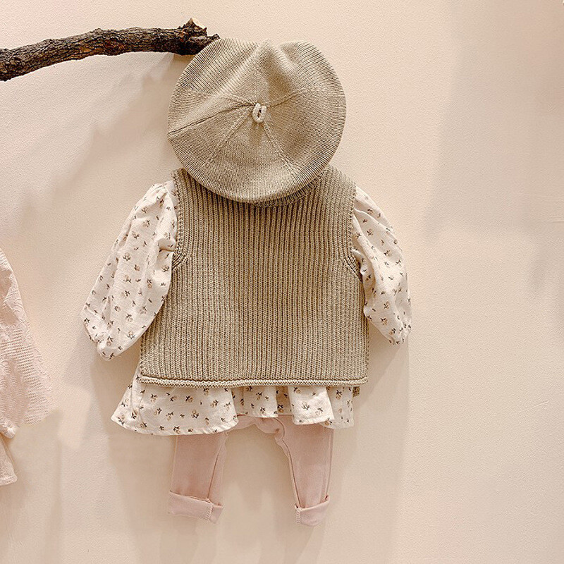 Βρεφικά πουλόβερ για κοριτσάκια Μωρό κορίτσι μασίφ αμάνικο πουλόβερ γιλέκο μωρό αγόρι πουλόβερ πλεκτό γιλέκο Παιδικό παιδικό φθινοπωρινό πανωφόρι