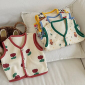 Ziemas zīdaiņu vestes Flīsa jakas bez piedurknēm bērniem silti zēni meitenes vējjaka multfilma zieds jauks mazuļa vestes apģērbs