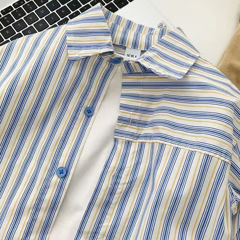 IENENS Bērnu krekls Apģērbs Pavasara plānas blūzes Apģērbs Zīdaiņu rūtaini Kokvilnas Topi 1 2 3 4 gadi Bērnu krekls ar garām piedurknēm