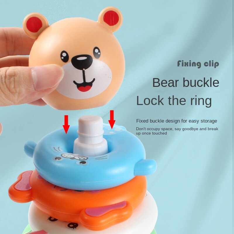 0 12 mēnešu puzle, piramīdas torņa kauss, sakraušanas pīļu rotaļlietas, Montesori izglītojošas pludmales bērnu baseina rotaļlietas zēnam grila dāvana