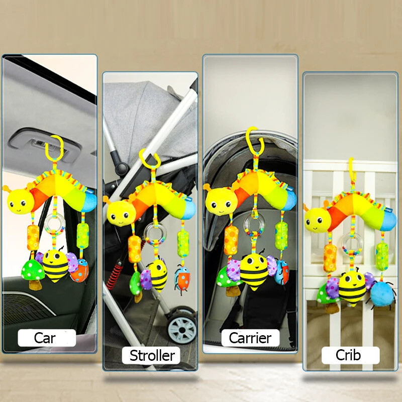 Rotaļlietas zīdaiņiem 0 3 6 12 mēnešu varavīksnes aktivitātēm Plīša dzīvnieku ratiņu piekarināmā rotaļlieta zīdaiņu autokrēsliņa gultiņa ceļojumu sensorās rotaļlietas zīdaiņiem