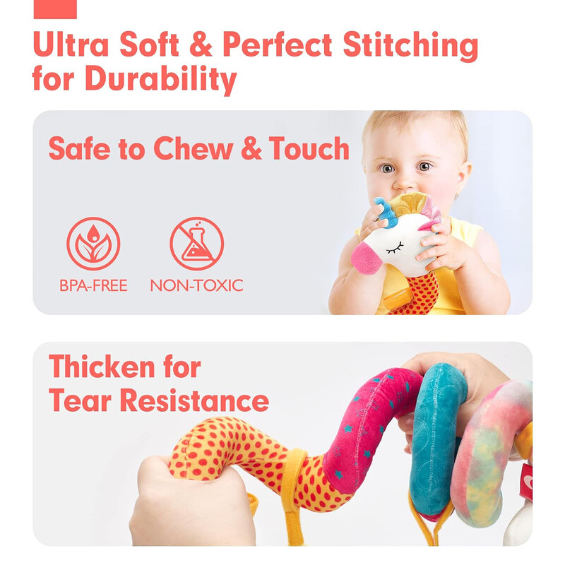 1vnt Kūdikio spalvos vienaragio lova, apvyniota aplink lovą, pakabinama Saugios sėdynės patogūs žaislai automobiliniame vežimėlyje patogi lėlė