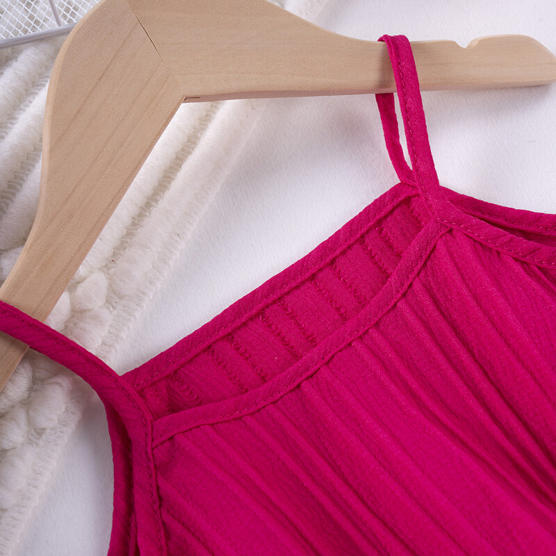 2024. gada vasaras karstums Pārdodas ikdienas modes komplekts meitenēm vienkrāsainas siksnu bikses Wave Stripe modes stils ikdienas valkāšanai